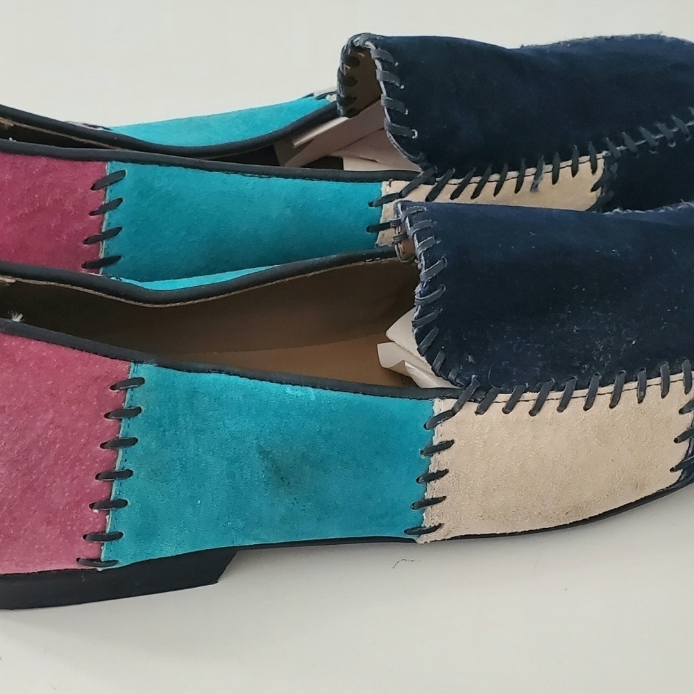 Valley Land Color Block Leather Suede Shoes - Picture 8 of 8